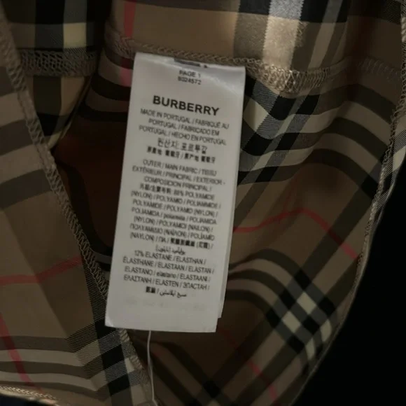 Burberry Plaid Print Mock Neck Top